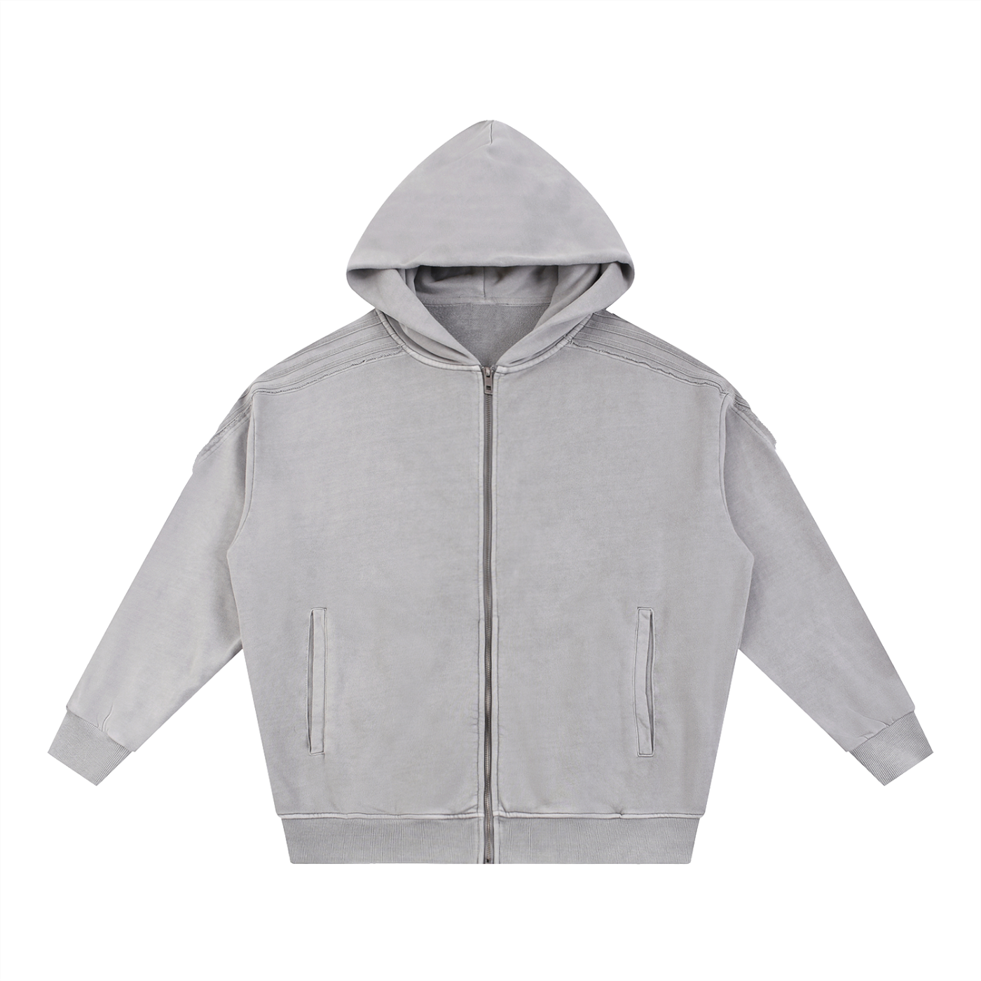 Snow Washed,Tape,Raw Edge,Full Zip,Hoodie