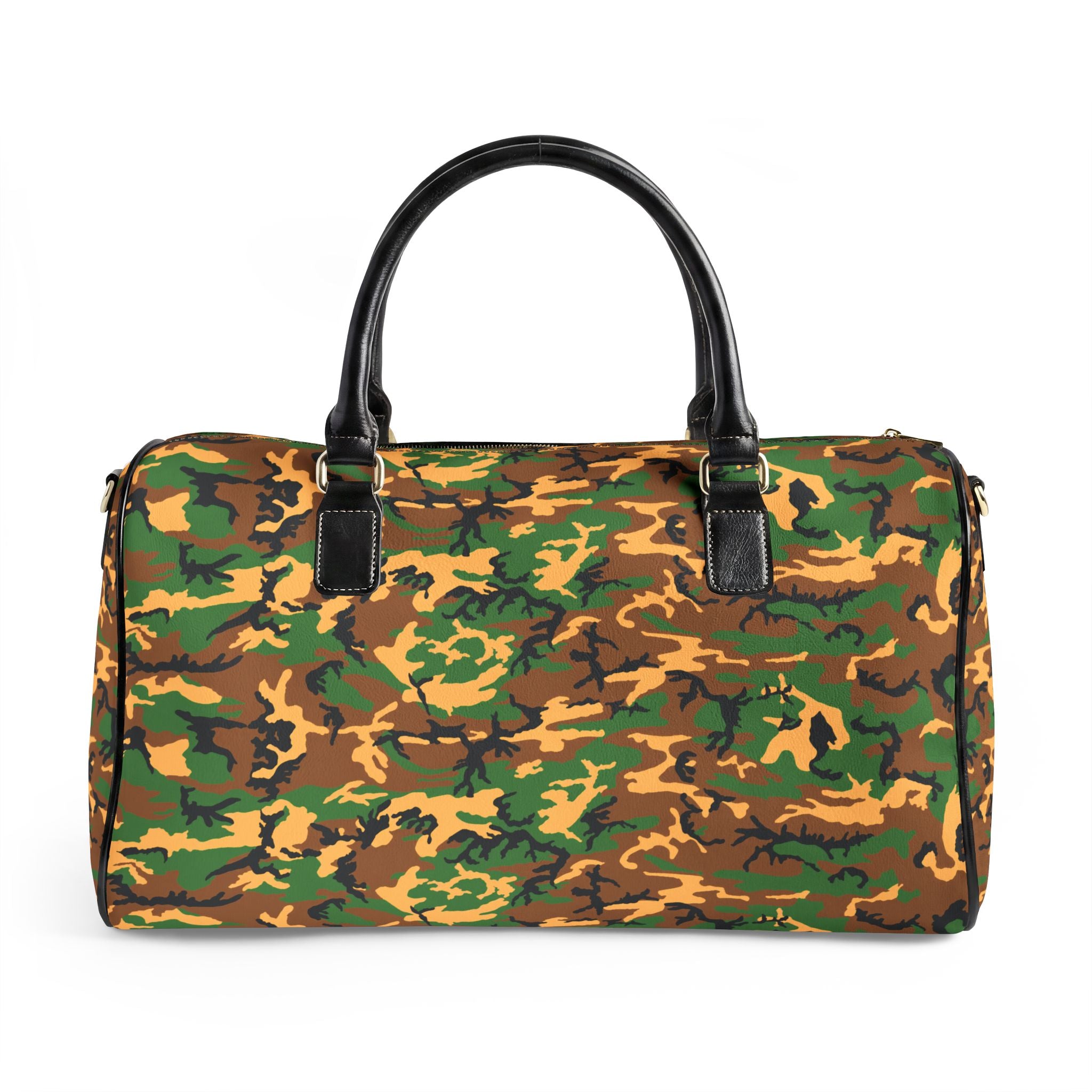 Camouflage Leather Travel Bag — Camo Weekender Duffle