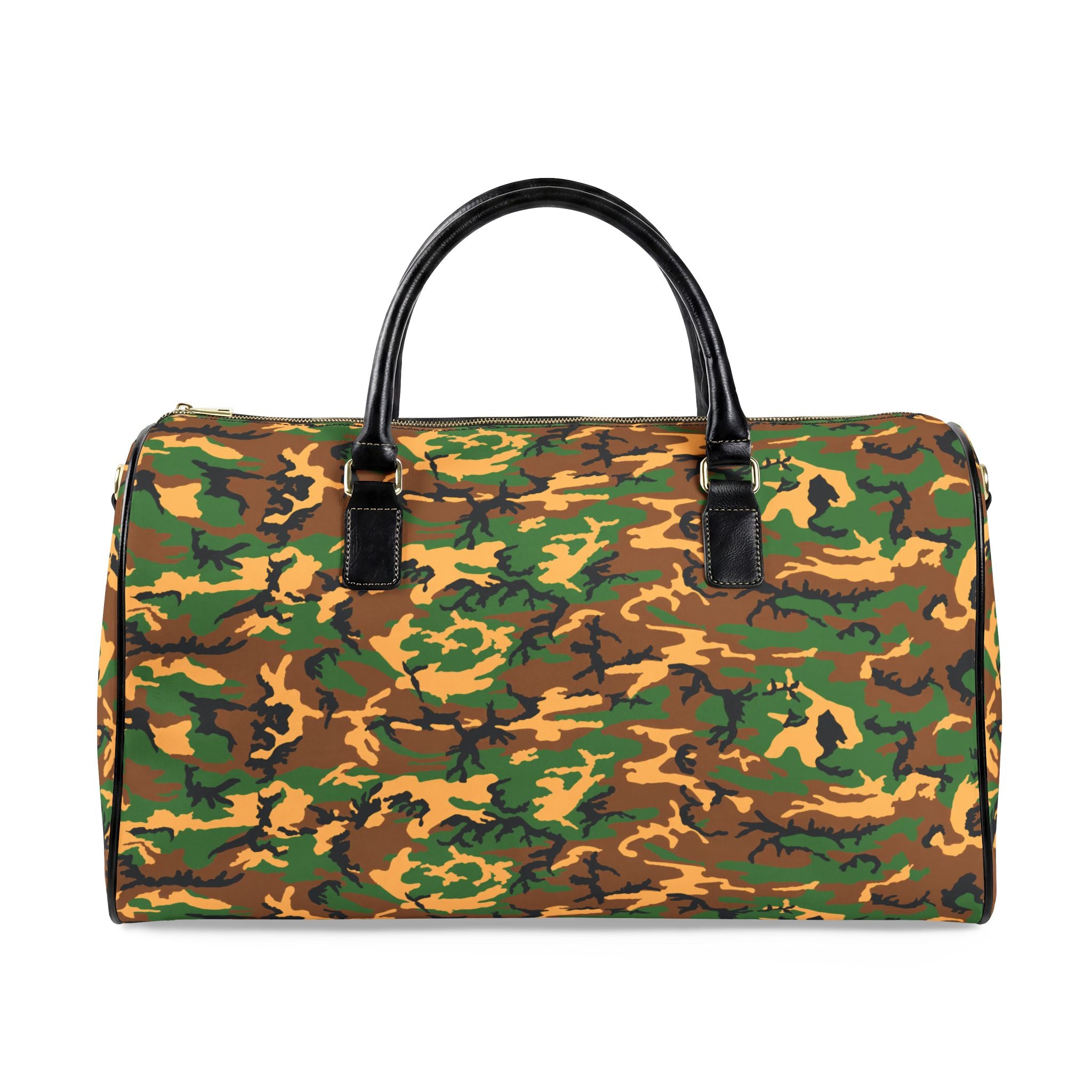 Camouflage Leather Travel Bag — Camo Weekender Duffle