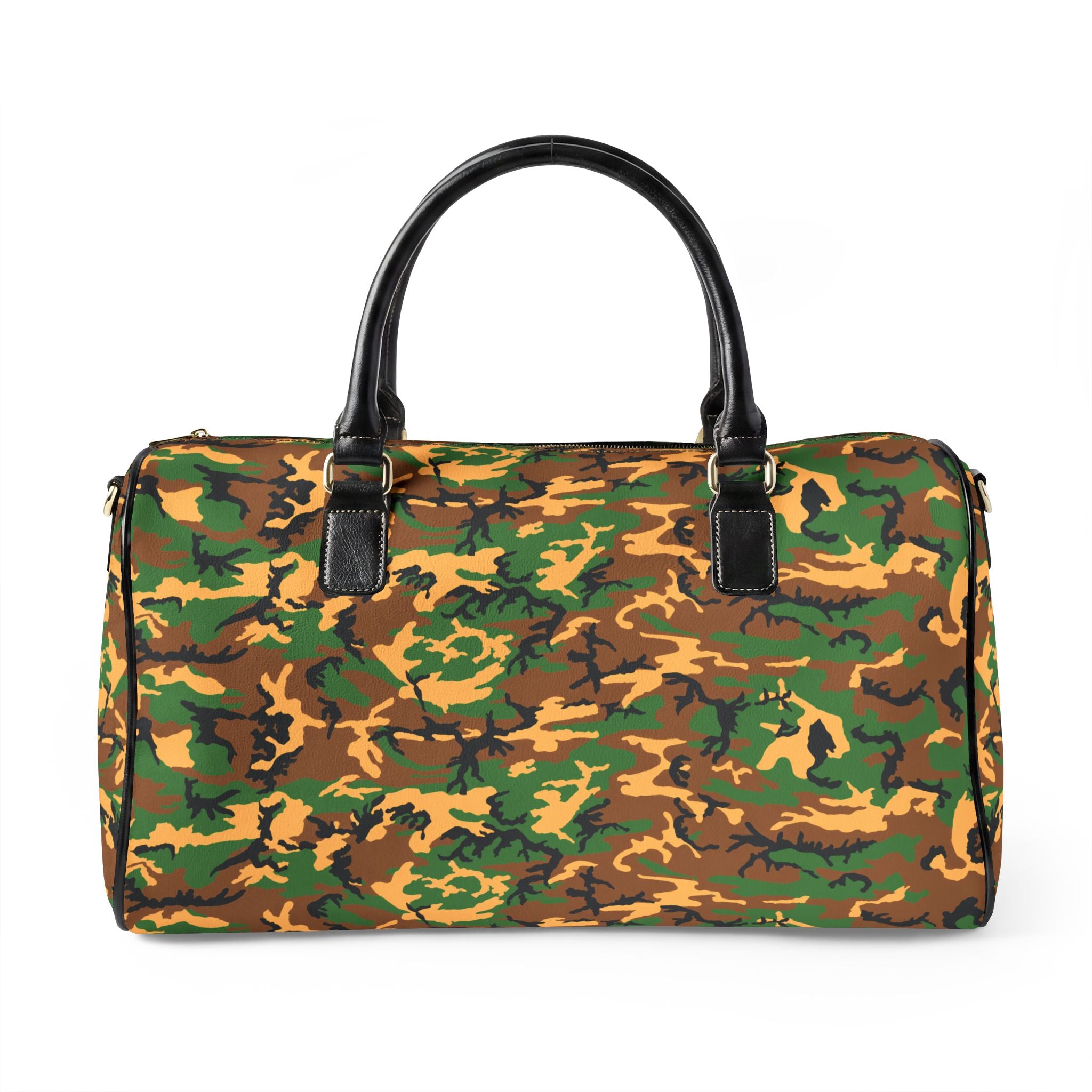 Camouflage Leather Travel Bag — Camo Weekender Duffle