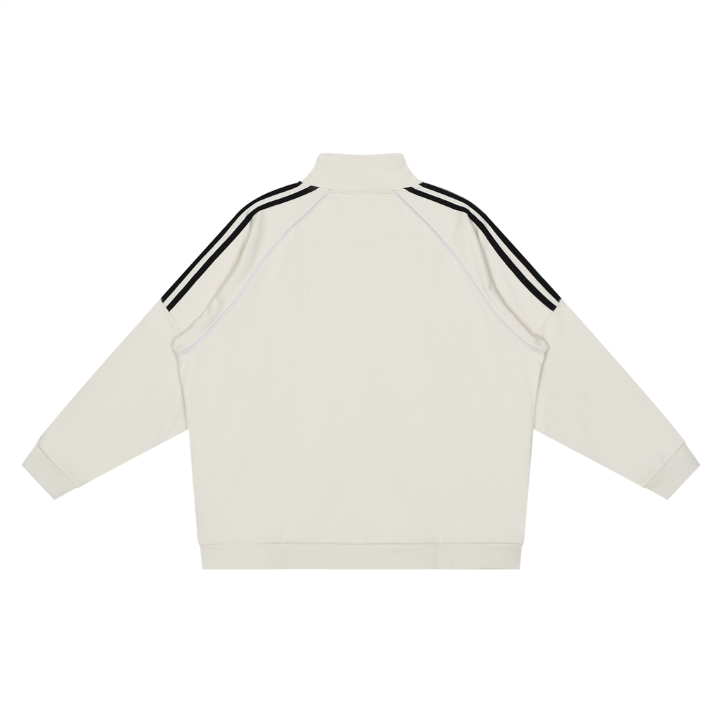 Reflective,Striped,Raglan,Full Zip,Jacket