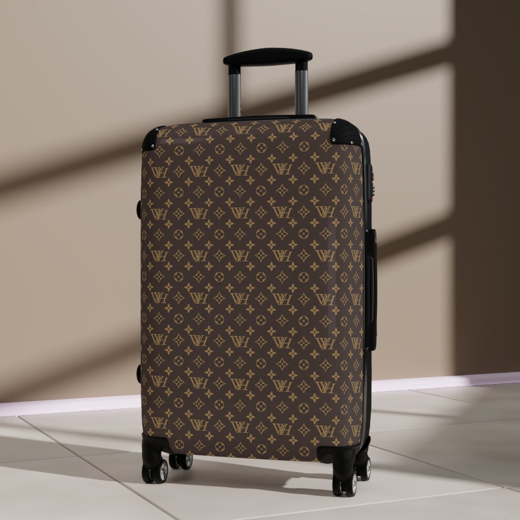 Monogram Travel Suitcase – Luxury Brown Pattern Carry-On