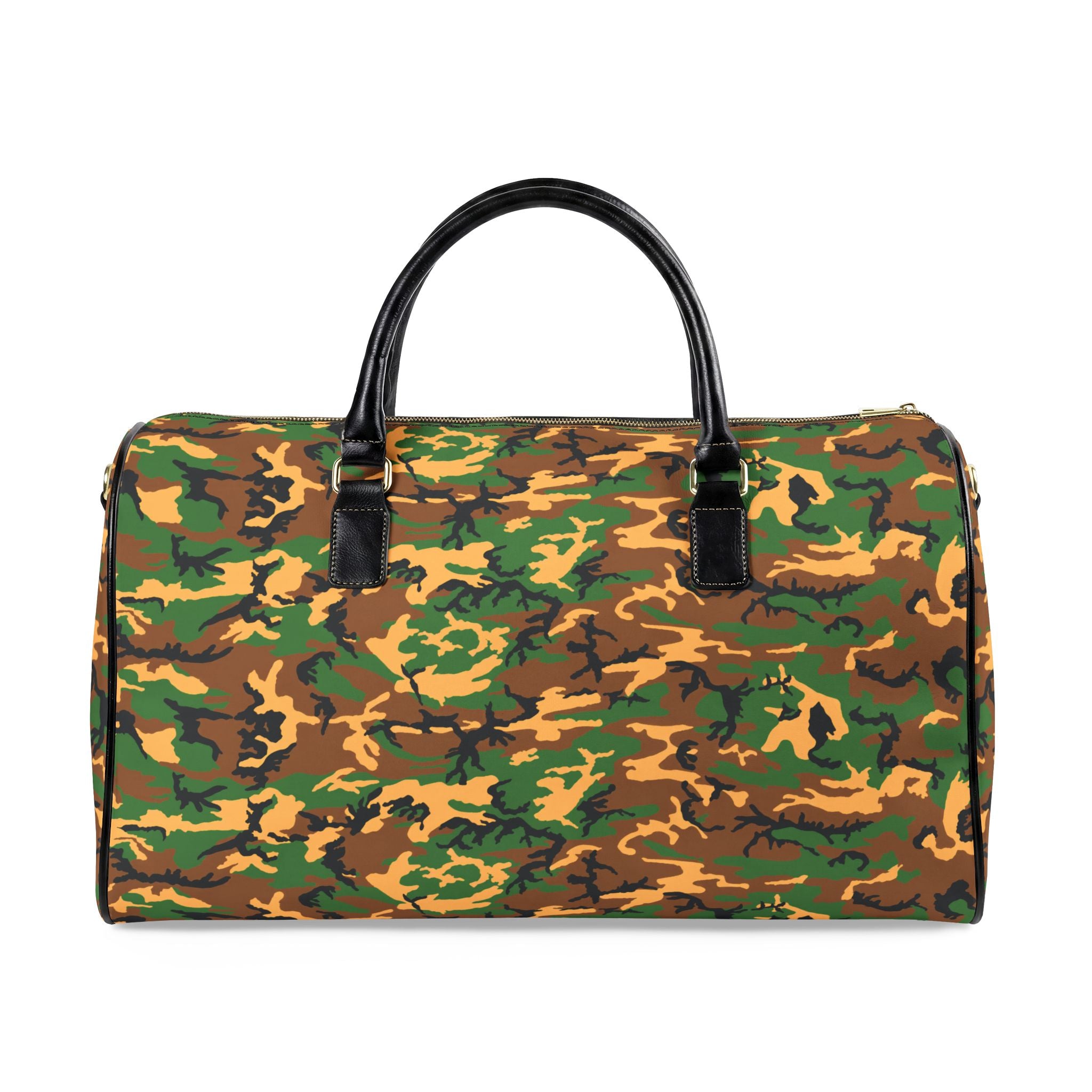 Camouflage Leather Travel Bag — Camo Weekender Duffle