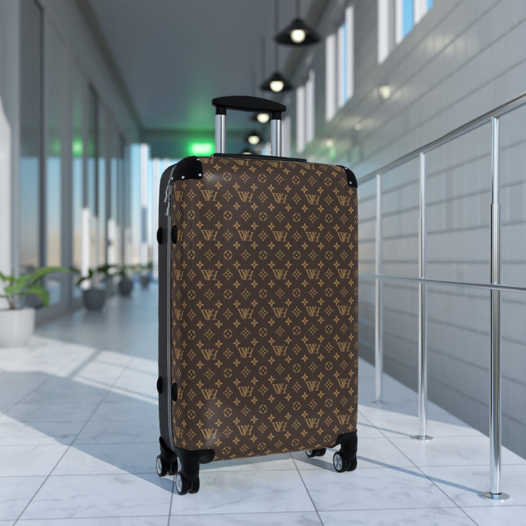 Monogram Travel Suitcase – Luxury Brown Pattern Carry-On