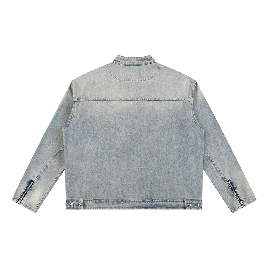 Vintage Wash,Denim,Full Zip,Jacket