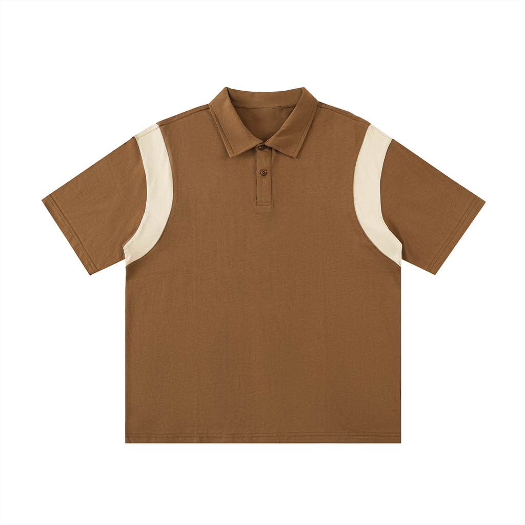 Contrast Panel Cotton Polo Shirt