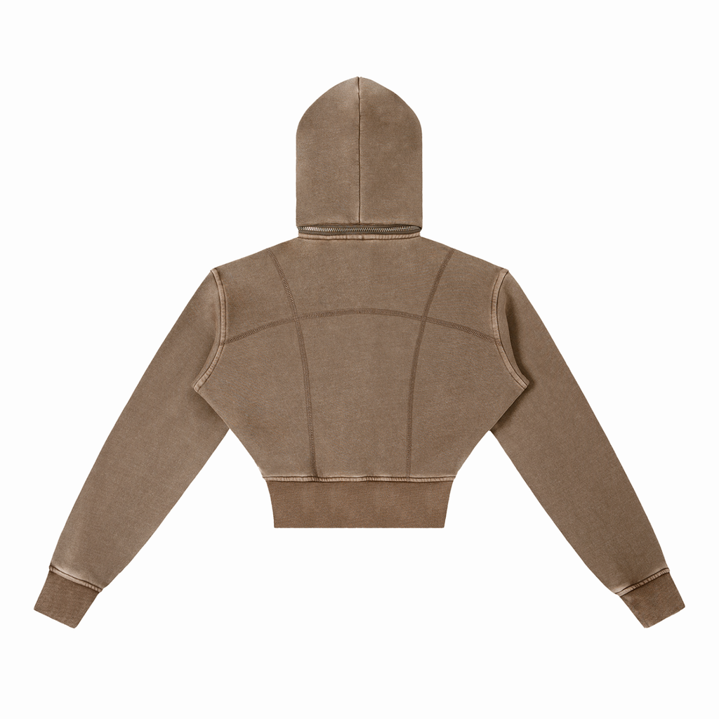 Vintage Washed,Cropped,Fleece,Hoodie
