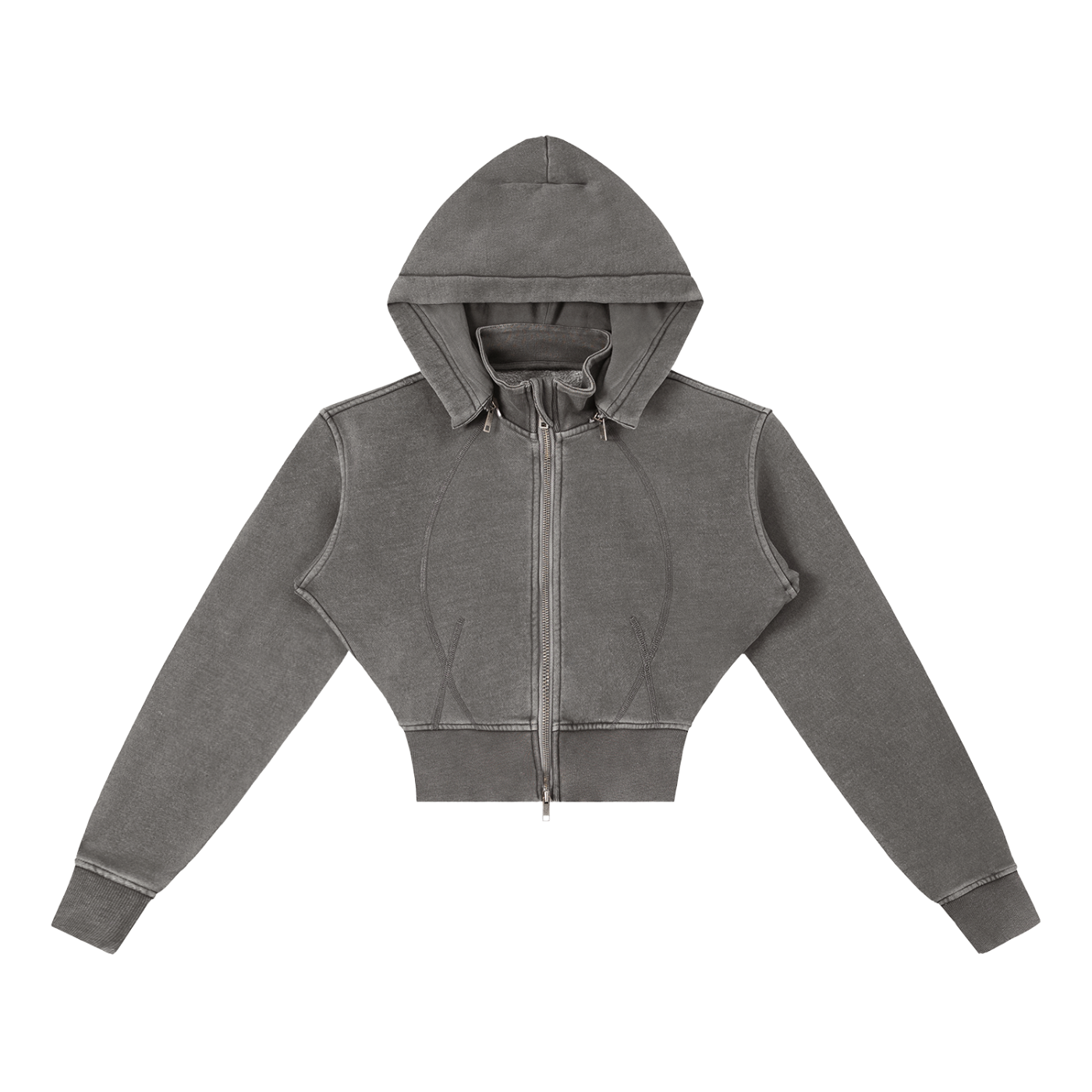 Vintage Washed,Cropped,Fleece,Hoodie