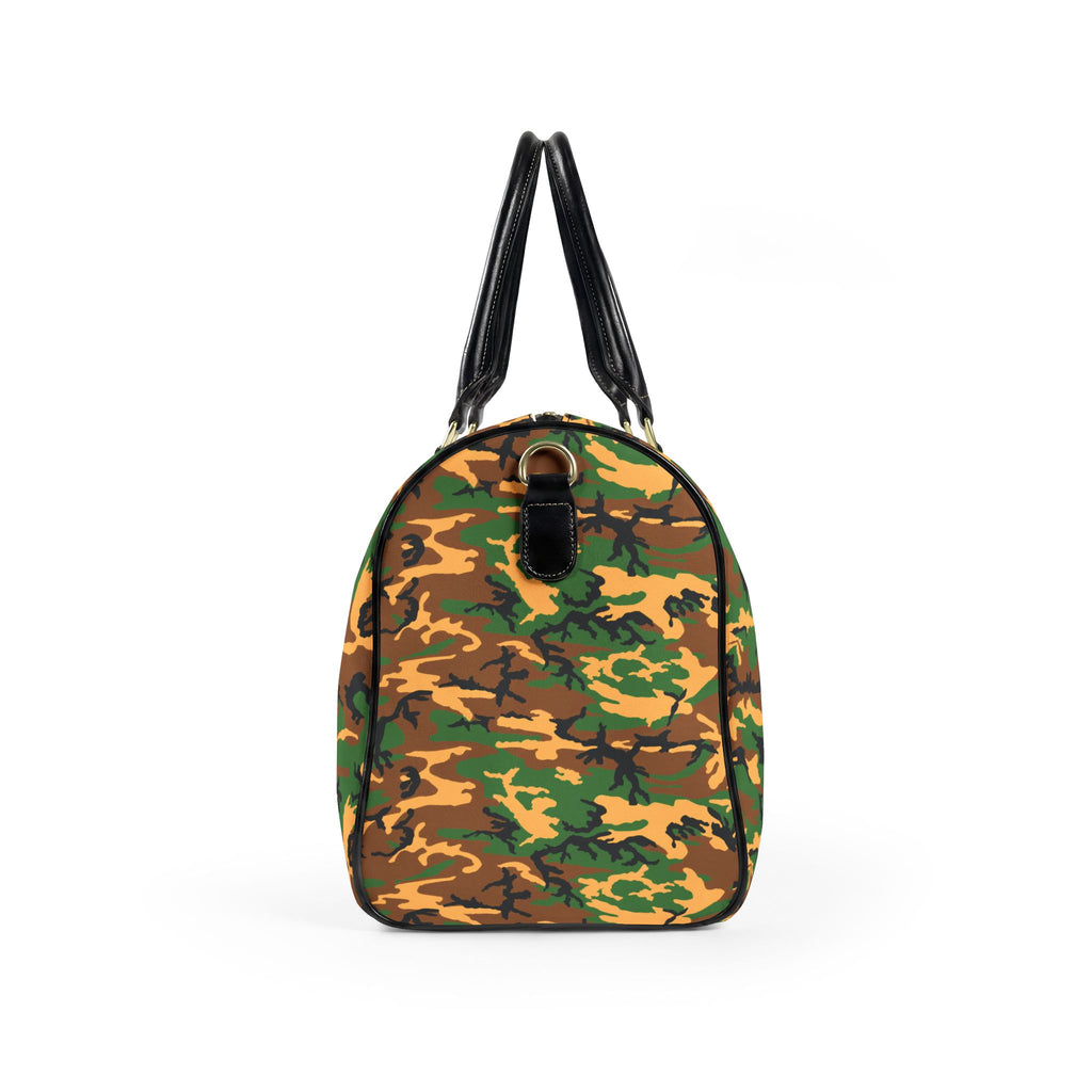 Camouflage Leather Travel Bag — Camo Weekender Duffle