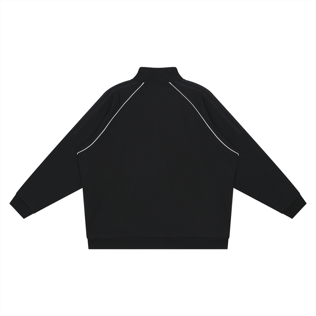 Reflective,Striped,Raglan,Full Zip,Jacket