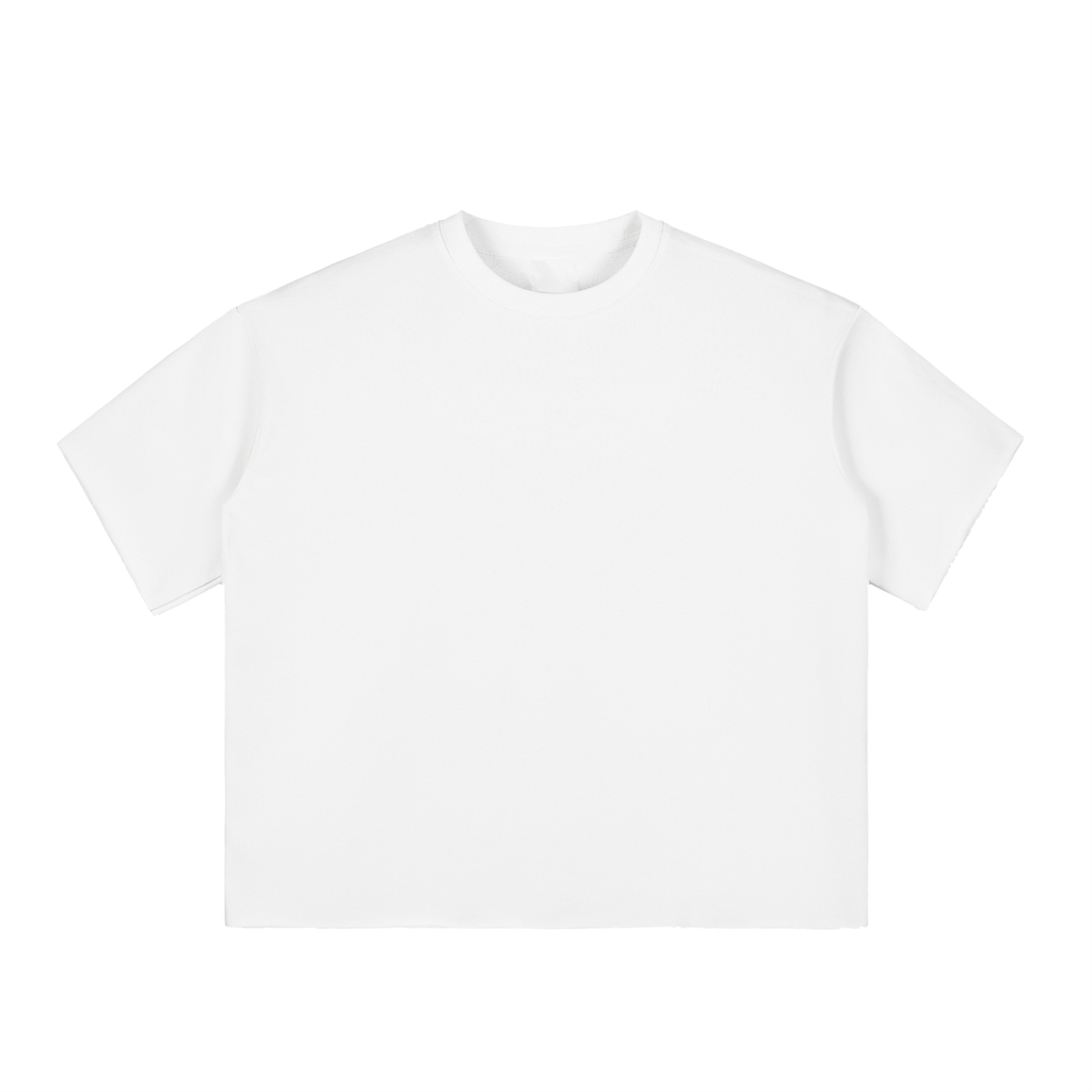 Boxy Half-Sleeve Raw-Edge T-Shirt