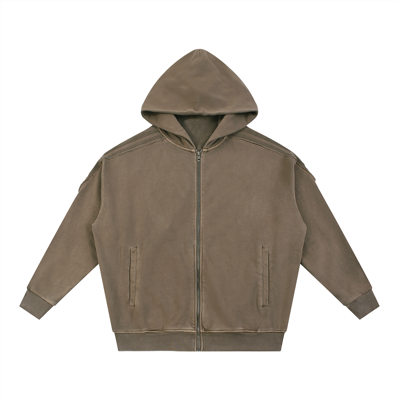 Snow Washed,Tape,Raw Edge,Full Zip,Hoodie