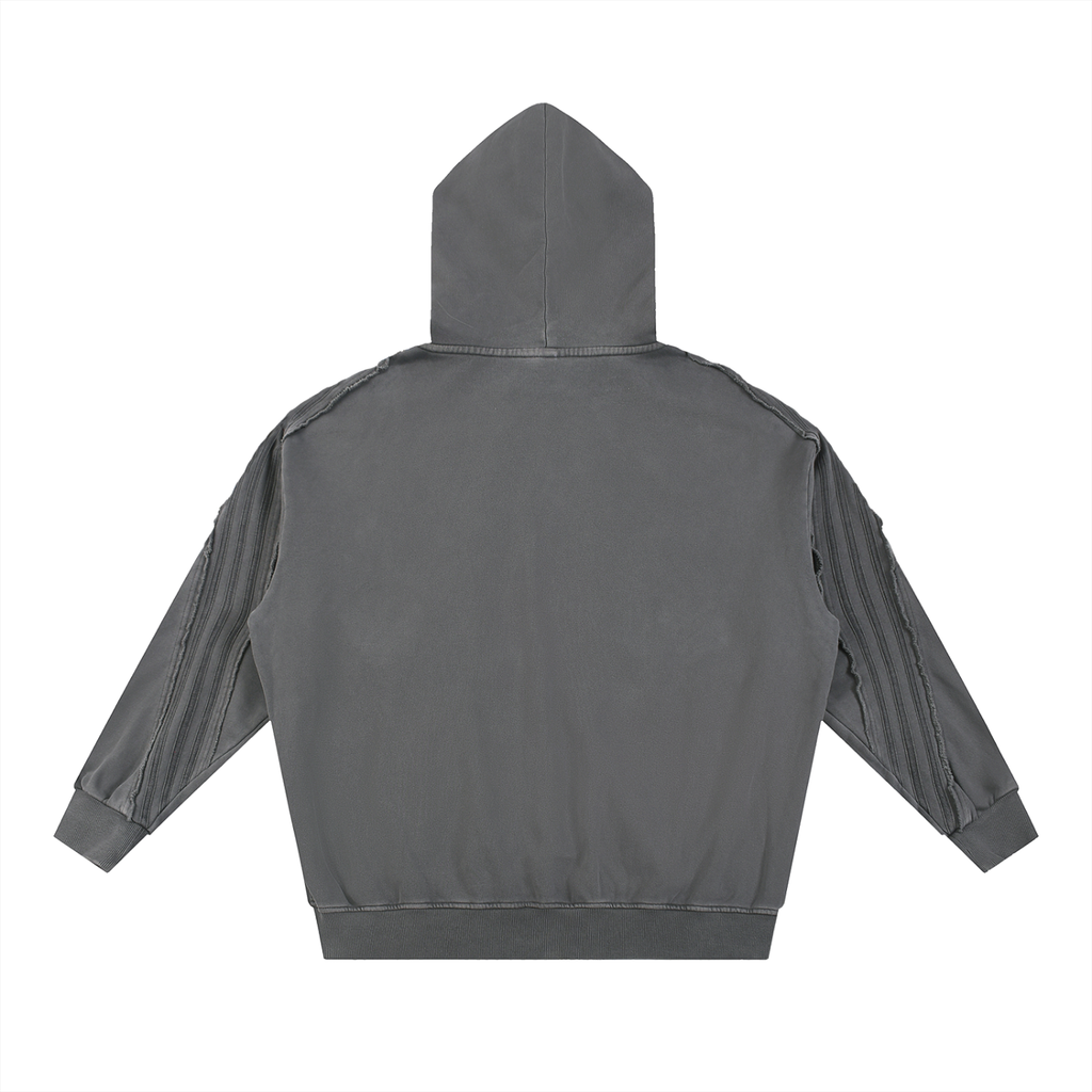 Snow Washed,Tape,Raw Edge,Full Zip,Hoodie