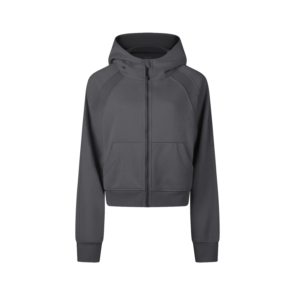 Cropped Zip-Through Hoodie