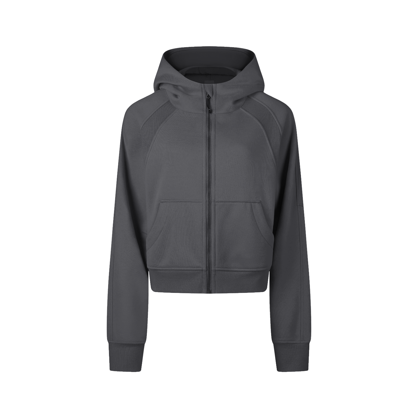 Cropped Zip-Through Hoodie