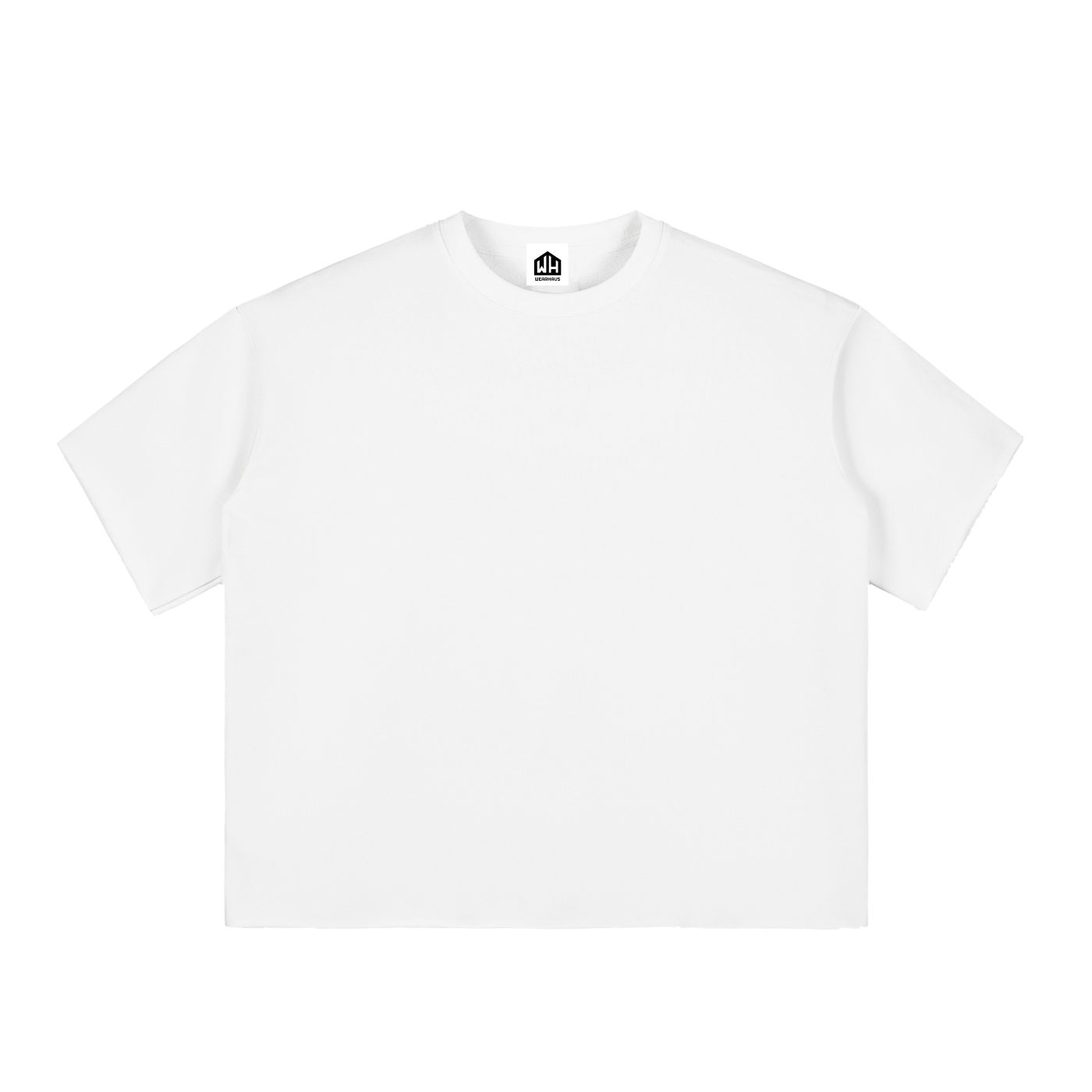 Boxy Half-Sleeve Raw-Edge T-Shirt