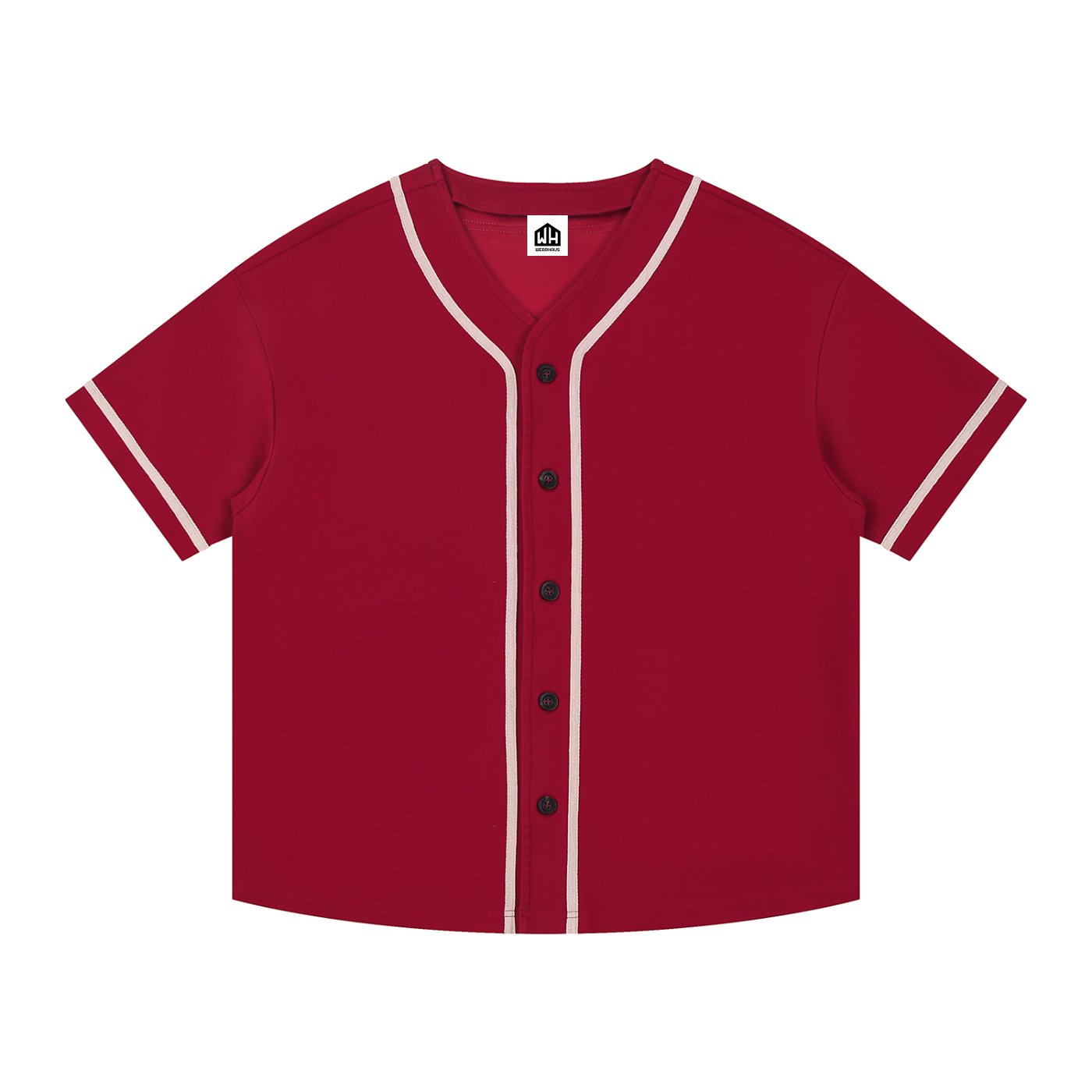 Contrast Piped Button-Up Jersey