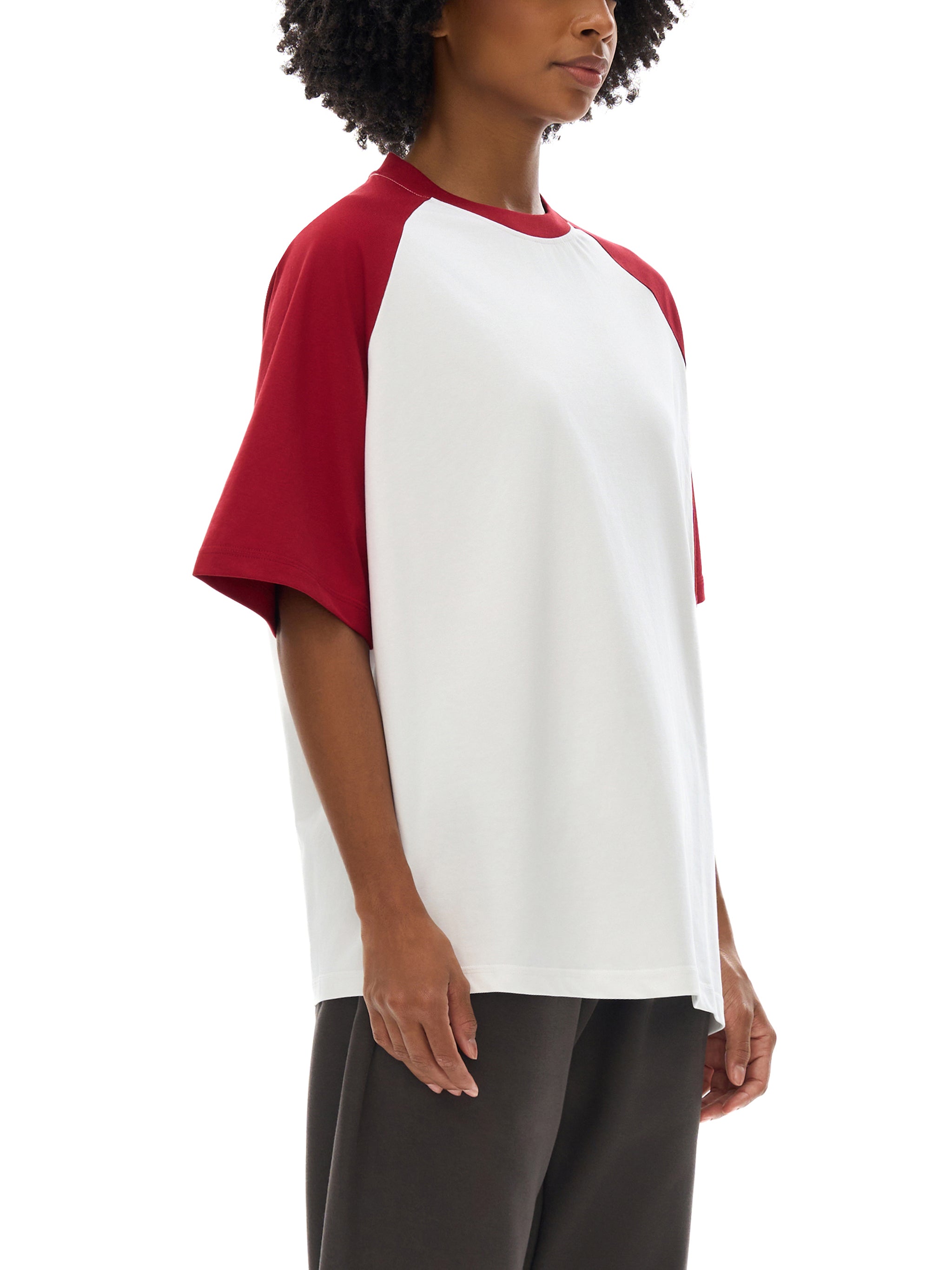 Color-Blocked Raglan Sleeve T-Shirt