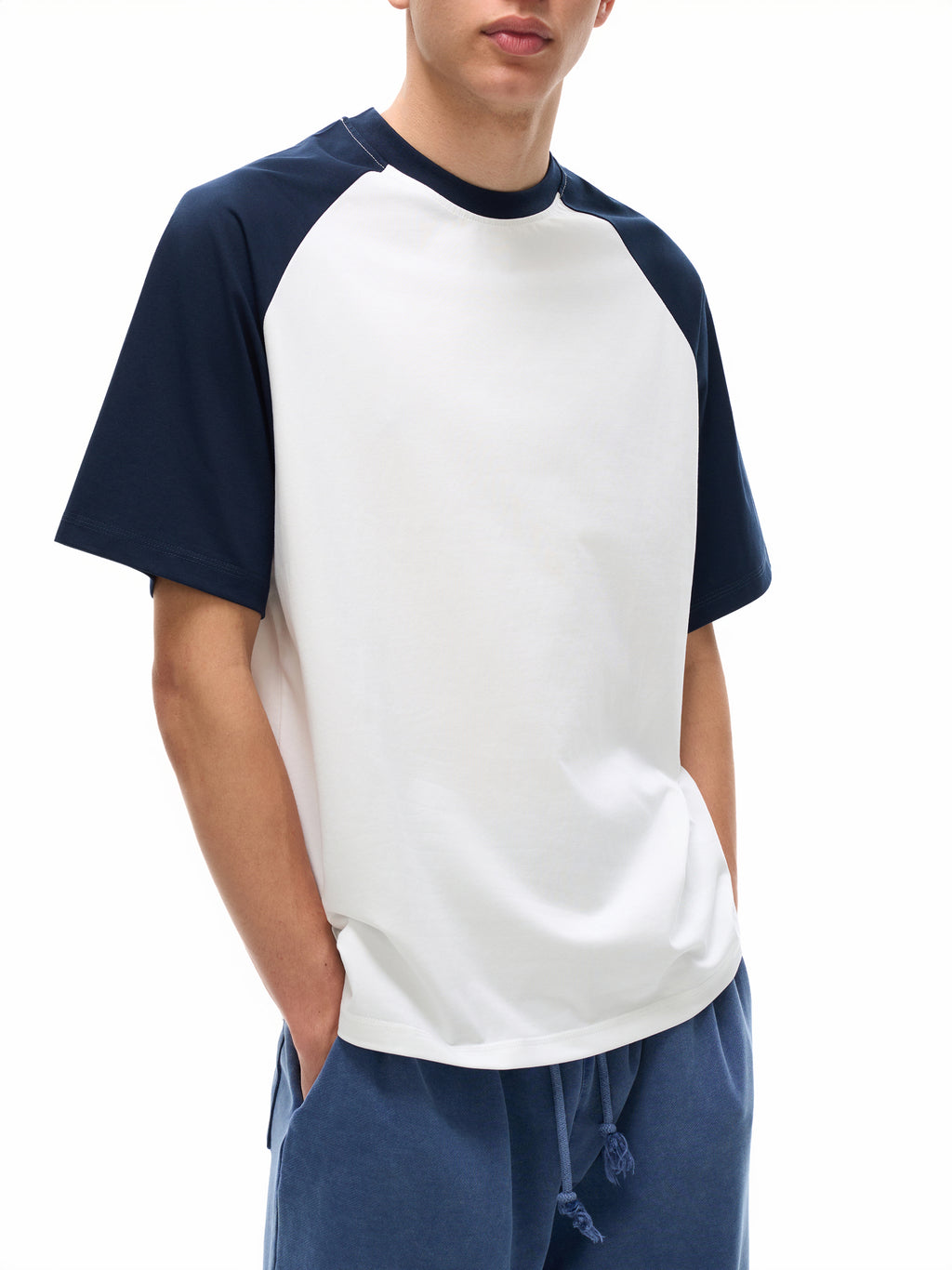 Color-Blocked Raglan Sleeve T-Shirt