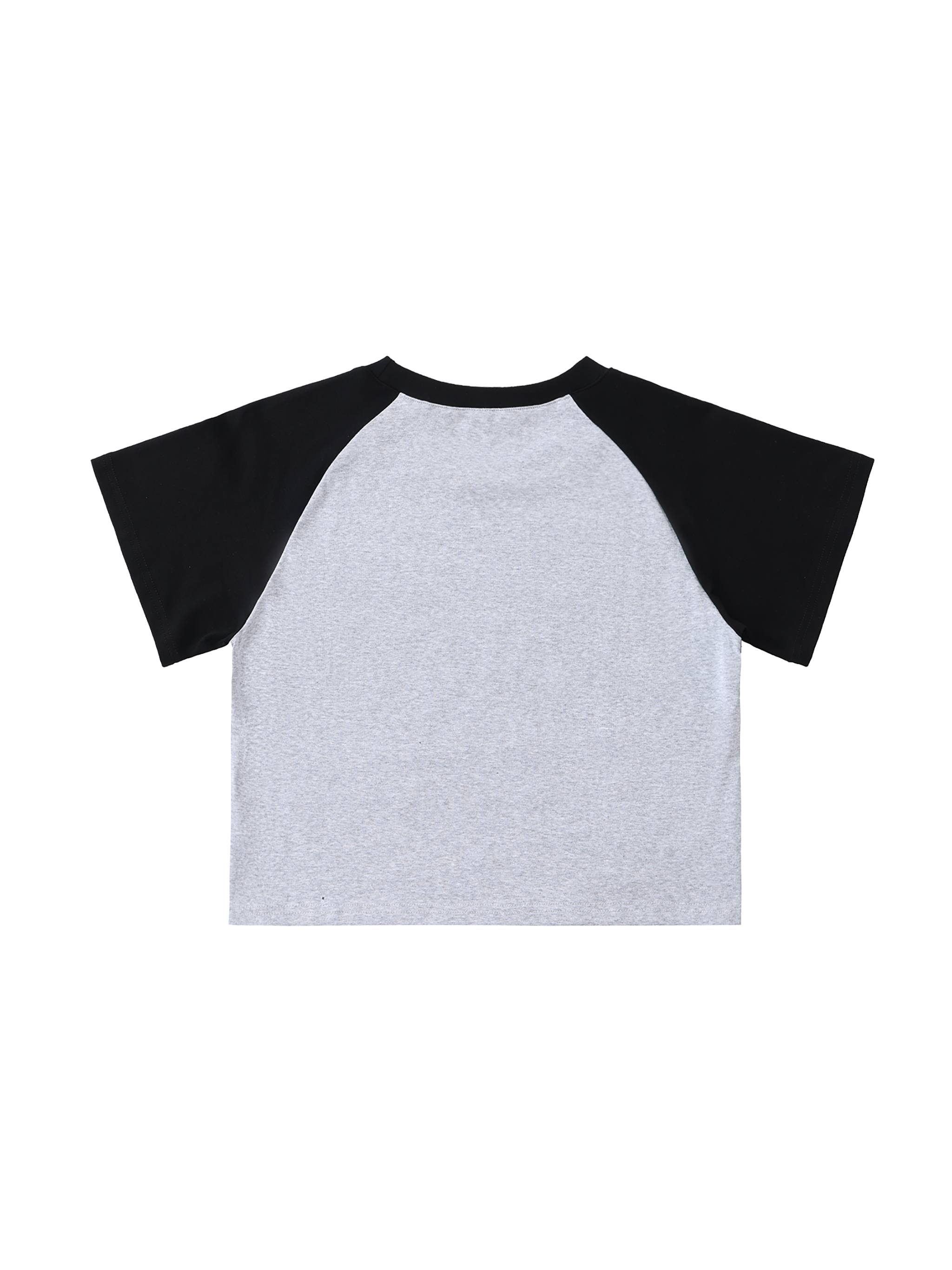 Color-Blocked Raglan Sleeve Crop Top