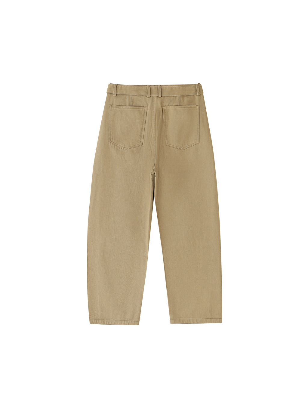 Belted Barrel-leg Chino Pants