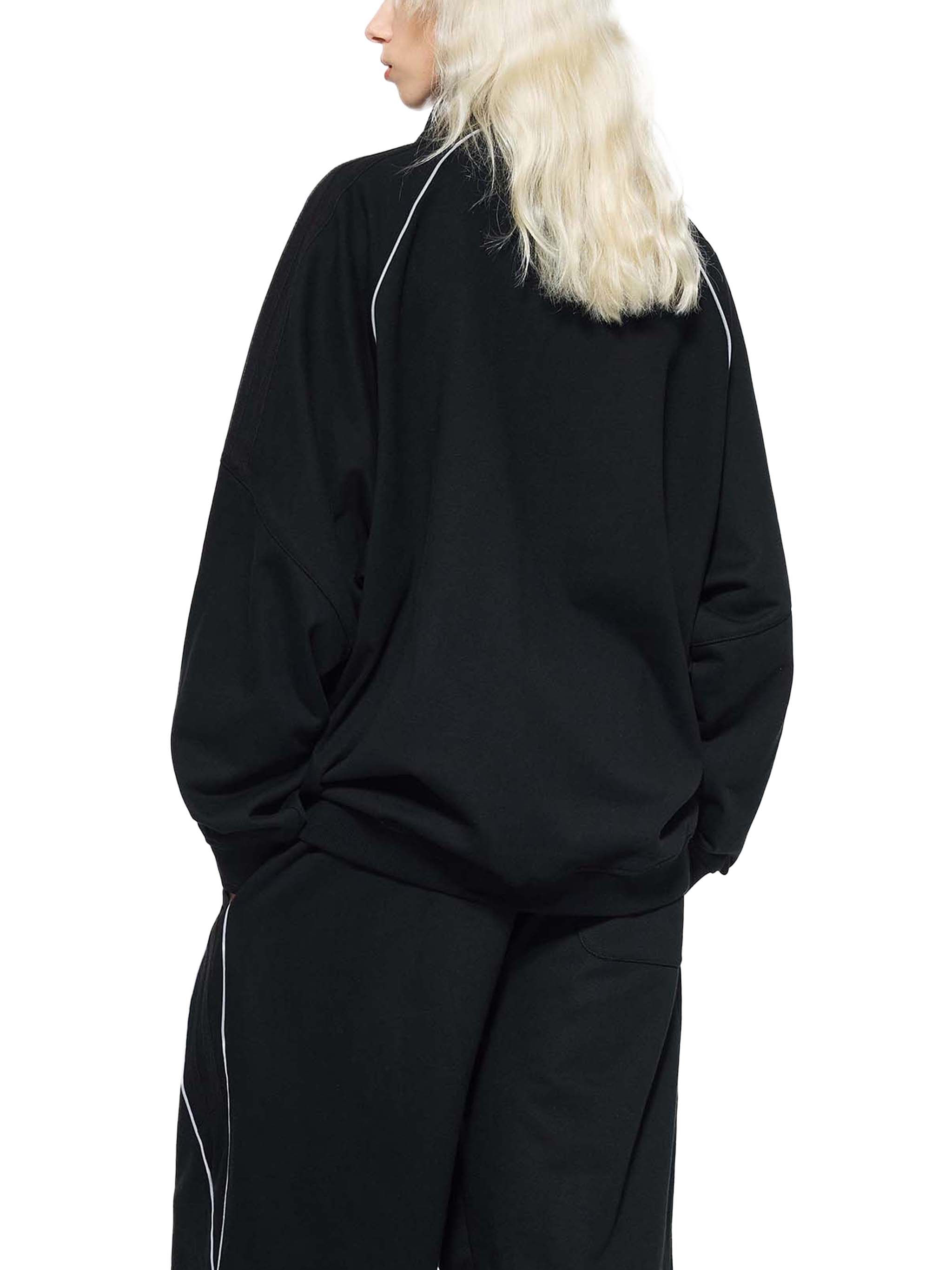 Reflective,Striped,Raglan,Full Zip,Jacket