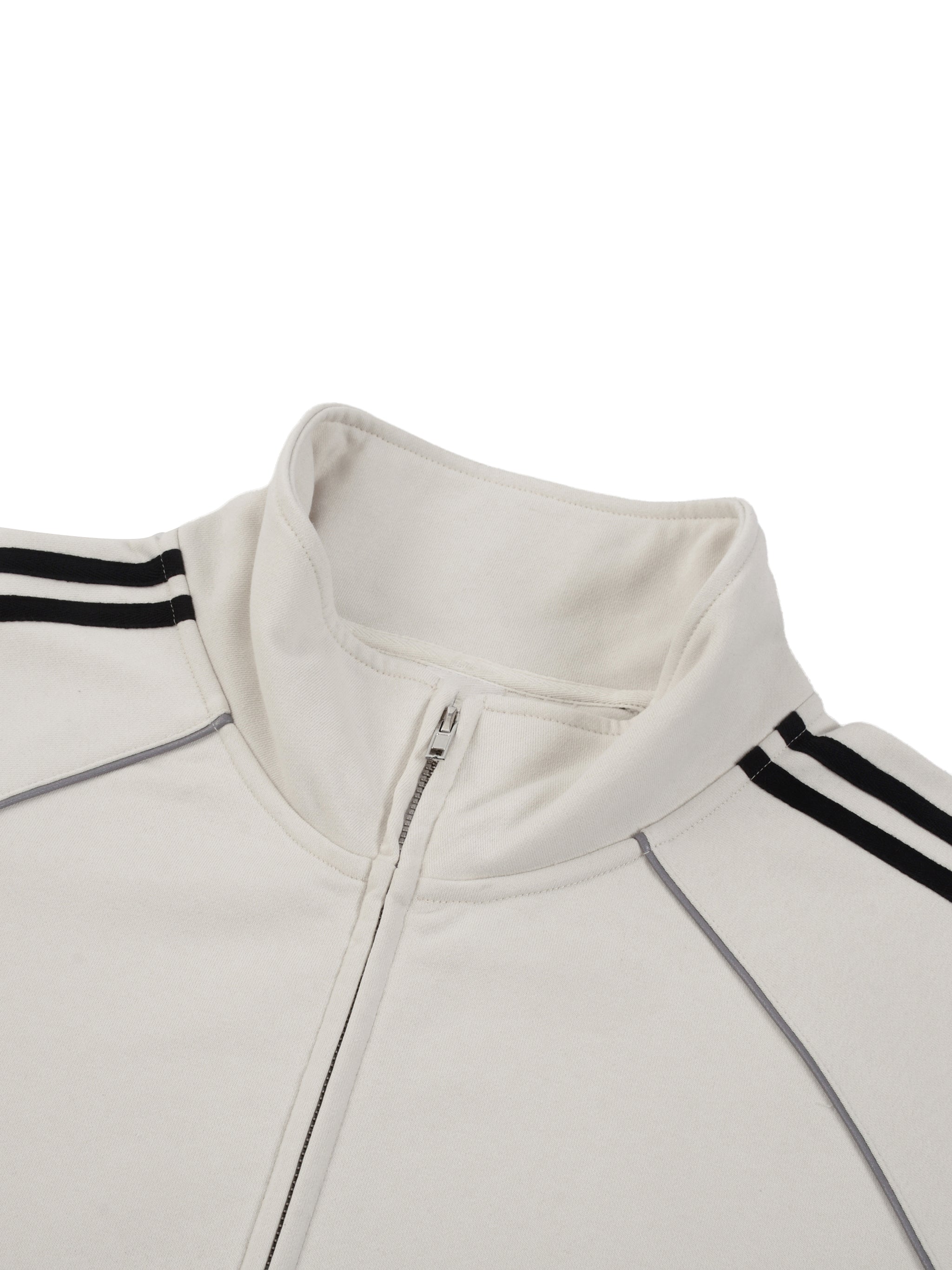 Reflective,Striped,Raglan,Full Zip,Jacket