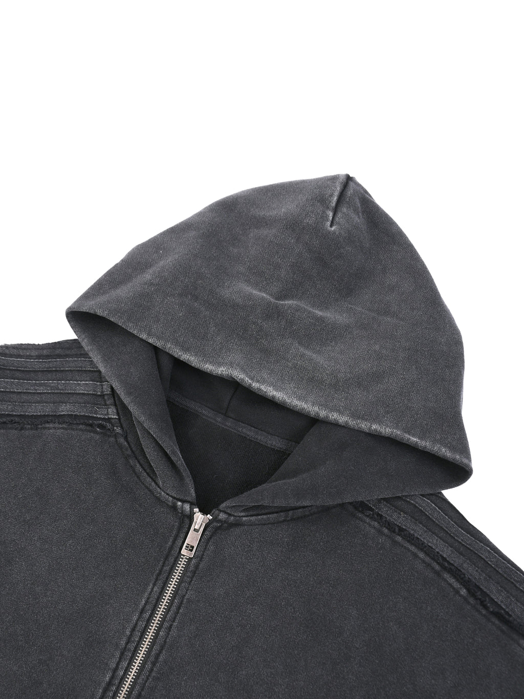 Snow Washed,Tape,Raw Edge,Full Zip,Hoodie