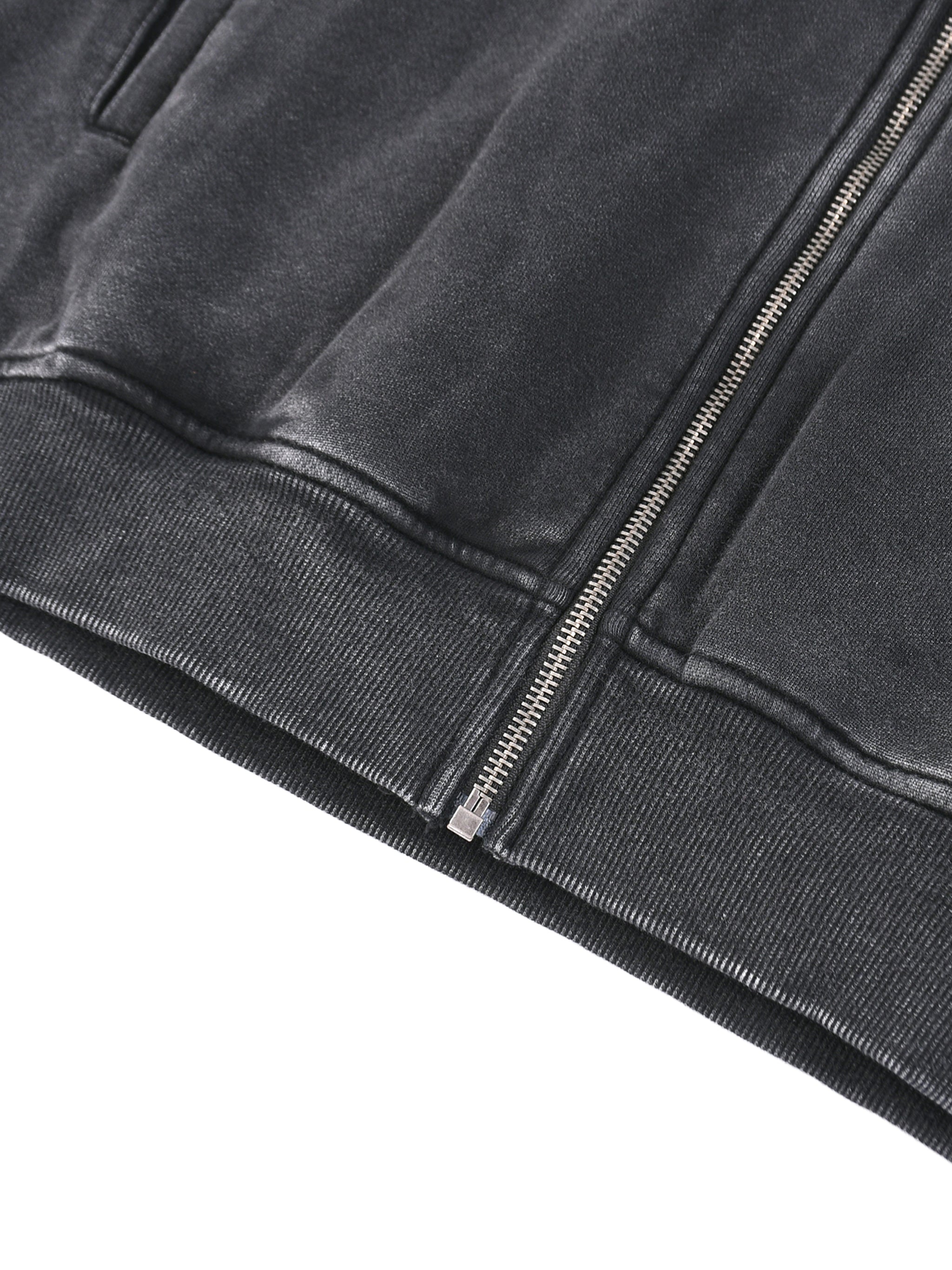 Snow Washed,Tape,Raw Edge,Full Zip,Hoodie