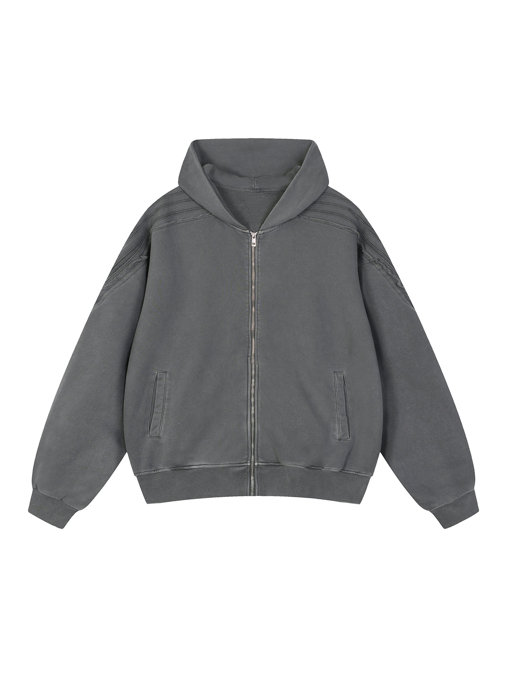 Snow Washed,Tape,Raw Edge,Full Zip,Hoodie