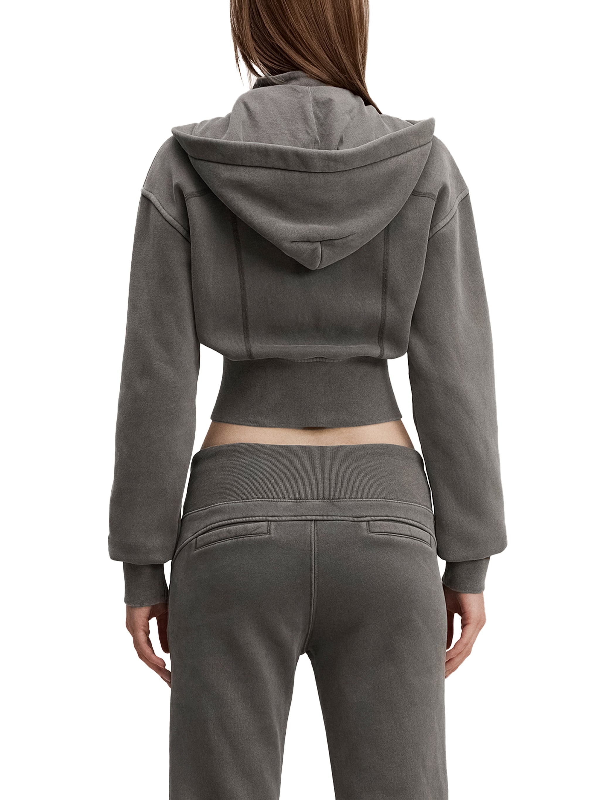 Vintage Washed,Cropped,Fleece,Hoodie