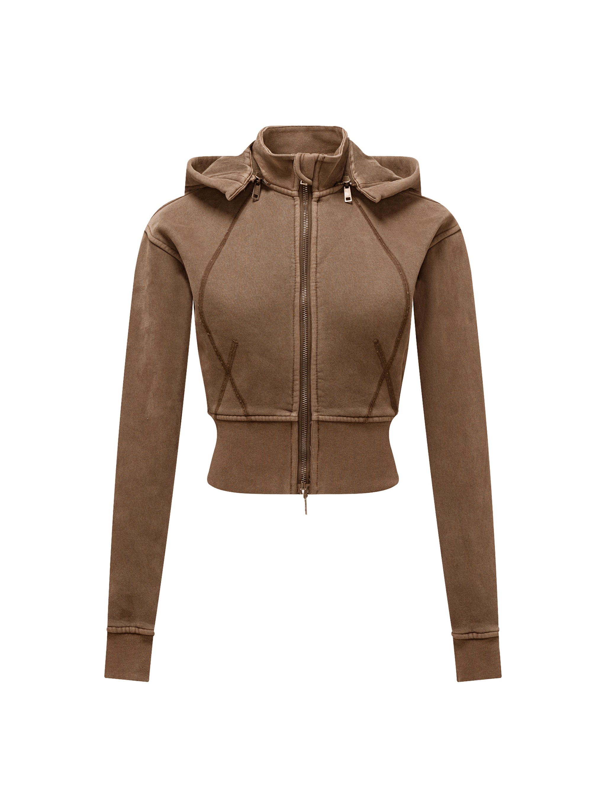 Vintage Washed,Cropped,Fleece,Hoodie