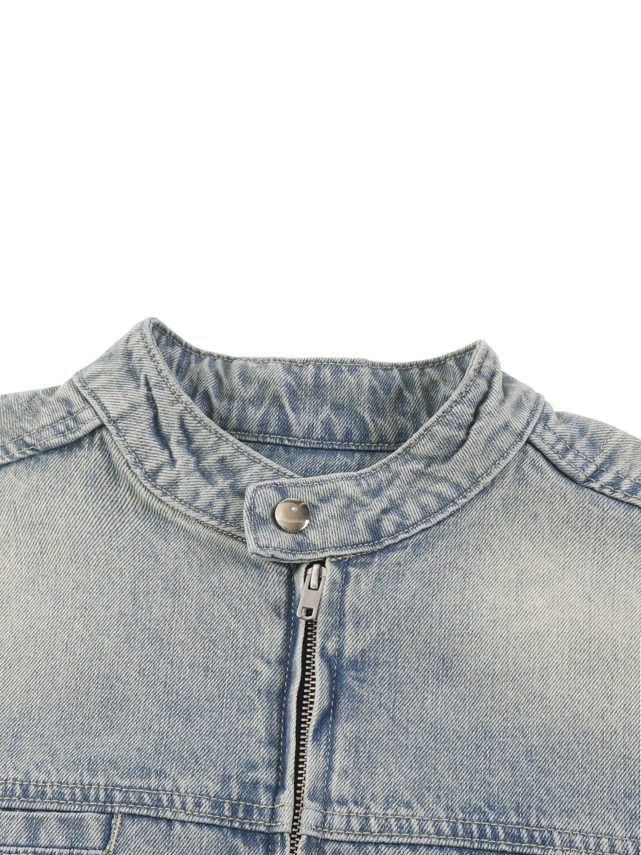 Vintage Wash,Denim,Full Zip,Jacket