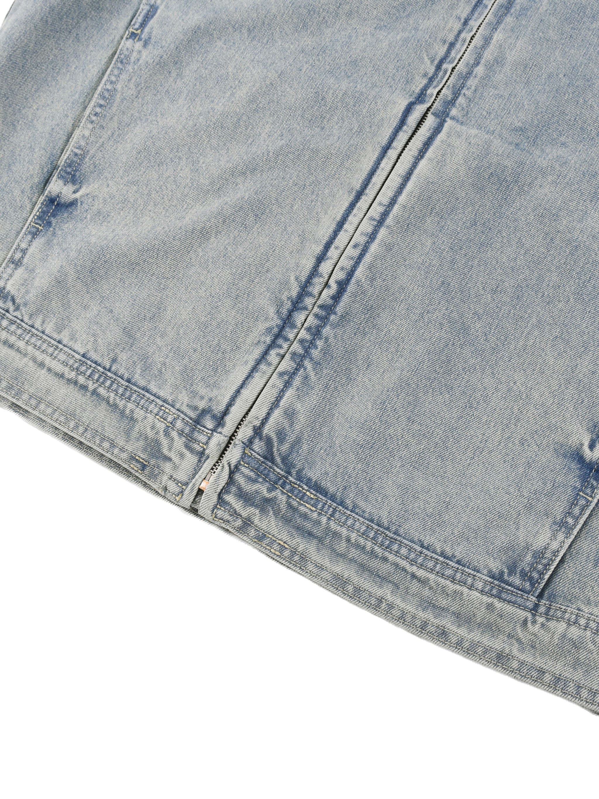 Vintage Wash,Denim,Full Zip,Jacket